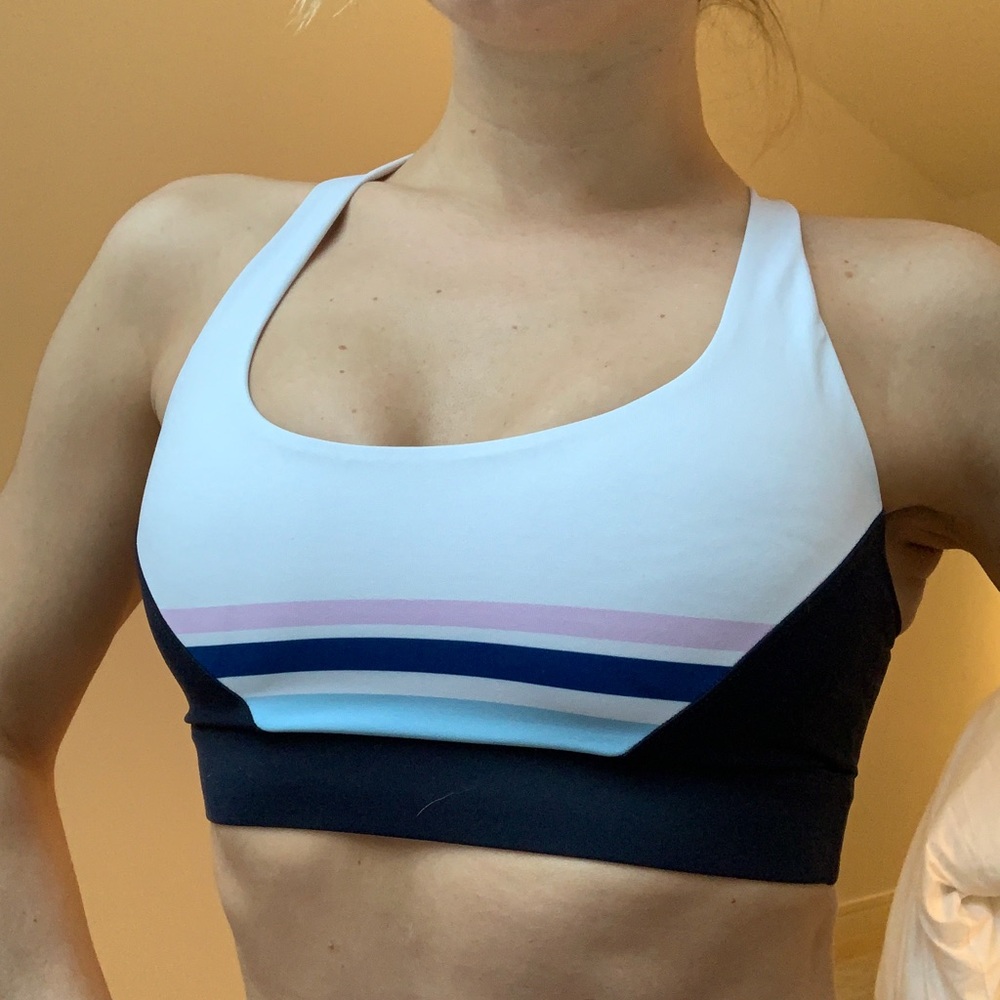 Lilybod x Soulcycle Navy/Pink/White bra